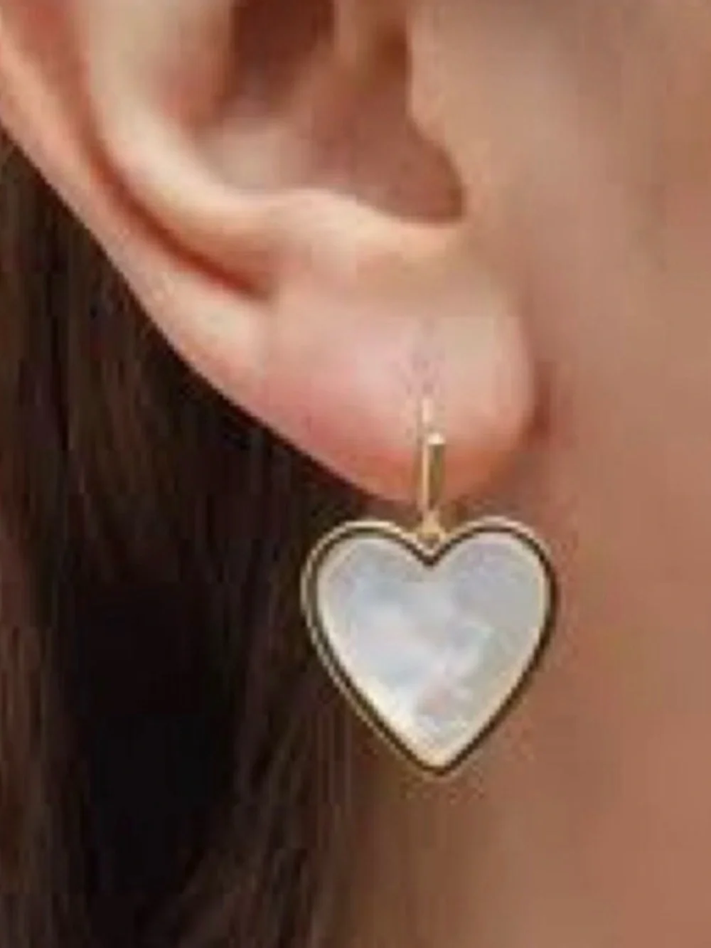Lucky Brand Gold and Pearl-Effect Heart Drop Earrings